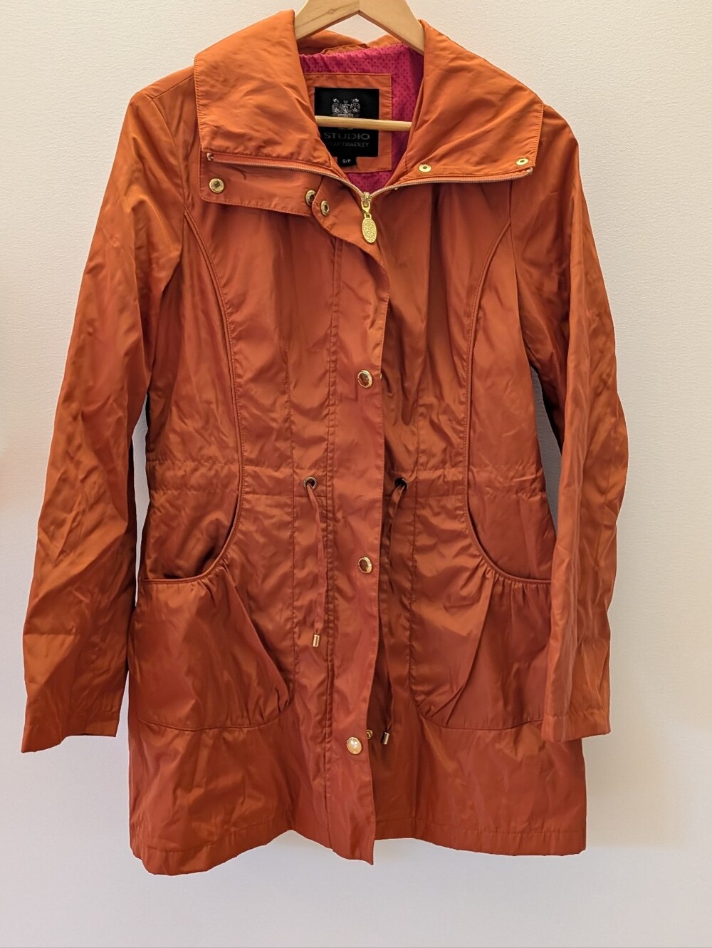 Studio by Hilary Radley Lightweight Orange Zip Jacket with Gold Hardware S